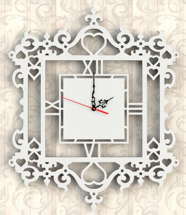 Orologio Shabby country chic a parete Design Bianco Artigianale Grande 54x44 cm - Gmk Design