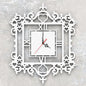 Orologio Shabby country chic a parete Design Bianco Artigianale Grande 54x44 cm - Gmk Design