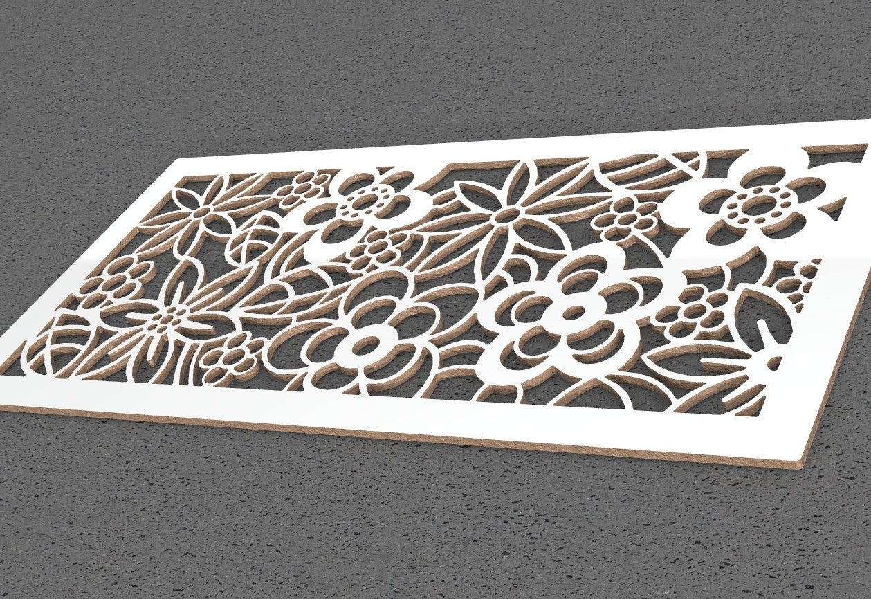 Pannello decorativo traforato composizione fiori Wall art. - Gmk Design