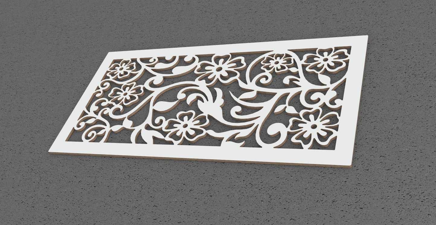 Pannello decorativo traforato Floreale Wall art. - Gmk Design