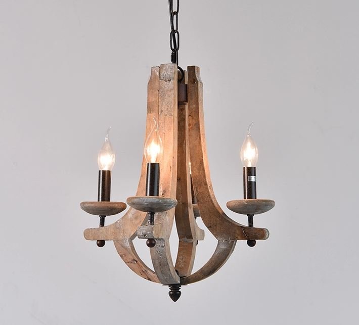 Lampadario rustico in stile retrò in legno massello – Gmk Design