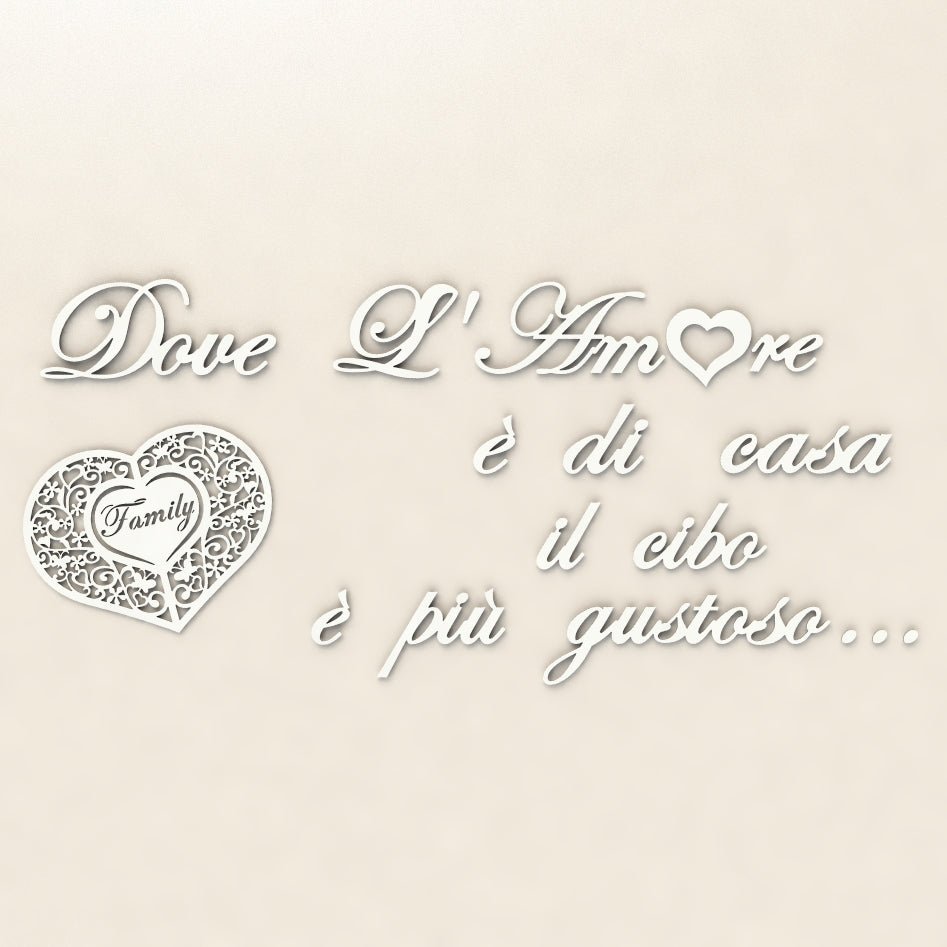 Scritta decorativa in legno per la cucina. Citazione Parete. Decorazione murale. - Gmk Design