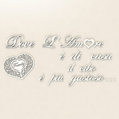 Scritta decorativa in legno per la cucina. Citazione Parete. Decorazione murale. - Gmk Design