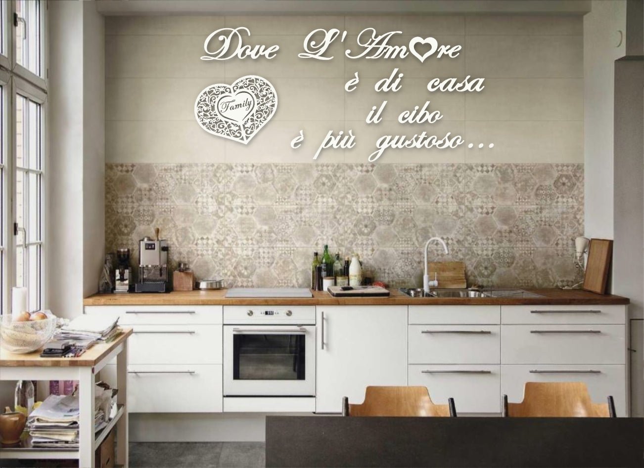 Scritta decorativa in legno per la cucina. Citazione Parete. Decorazione murale. - Gmk Design