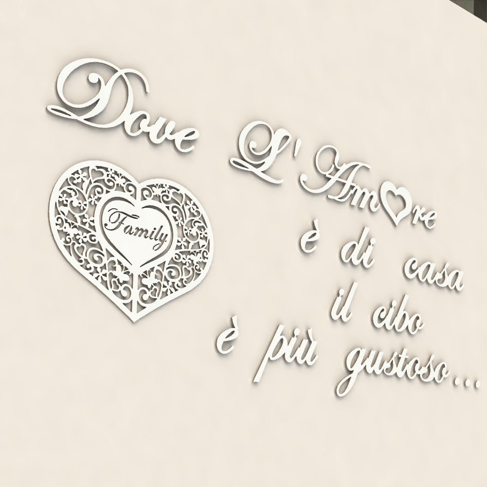Scritta decorativa in legno per la cucina. Citazione Parete. Decorazione murale. - Gmk Design