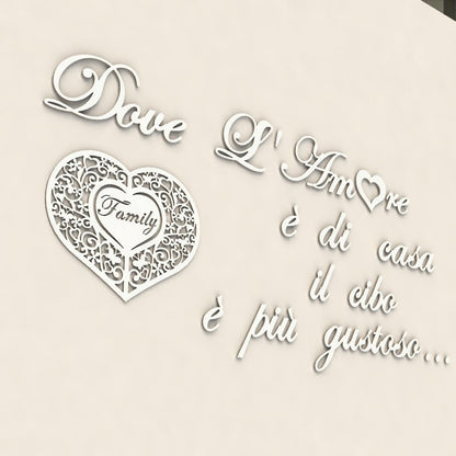 Scritta decorativa in legno per la cucina. Citazione Parete. Decorazione murale. - Gmk Design