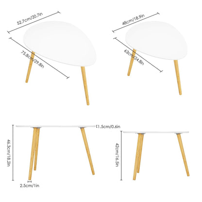 Set di 2 tavolini in in legno di bambù per salotto - V.1 - Gmk Design