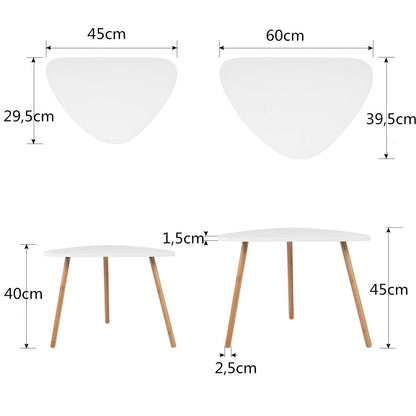 Set di 2 tavolini in in legno di bambù per salotto - V.2 - Gmk Design