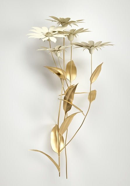 Stampe su tela di alta qualità raffiguranti immagini di fiori dorati in differenti design - Gmk Design