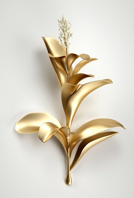 Stampe su tela di alta qualità raffiguranti immagini di fiori dorati in differenti design - Gmk Design