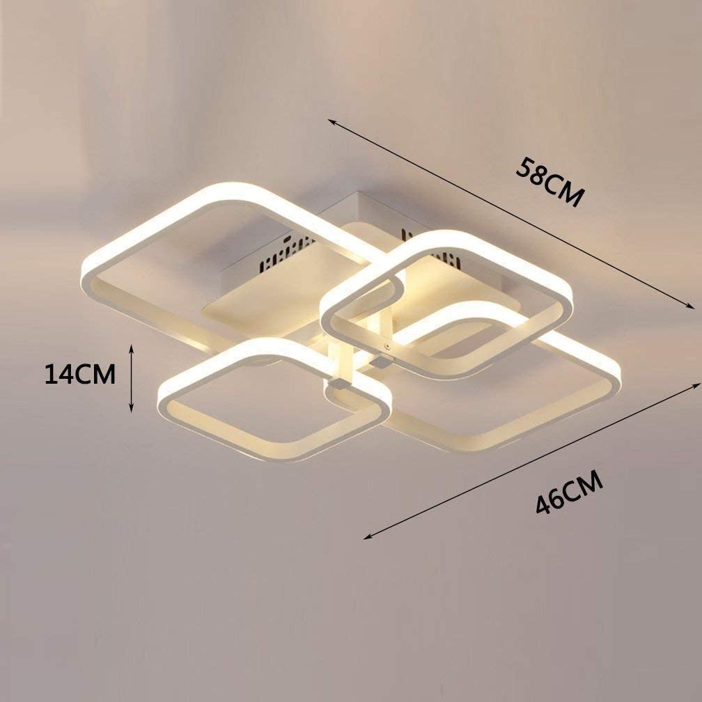 TETRAGONO - Lampadario moderno ad elementi geometrici quadrati con luci a led azionabile in remoto. - Gmk Design