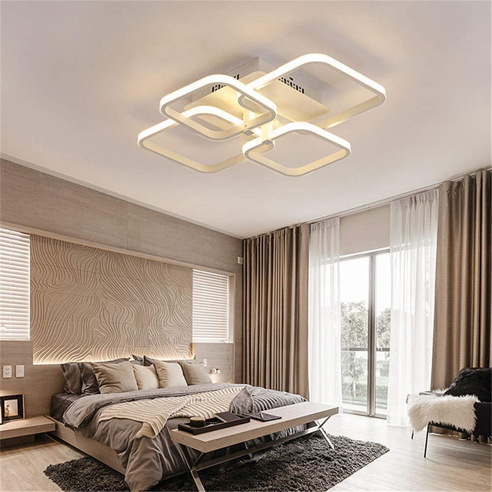 TETRAGONO - Lampadario moderno ad elementi geometrici quadrati con luci a led azionabile in remoto. - Gmk Design