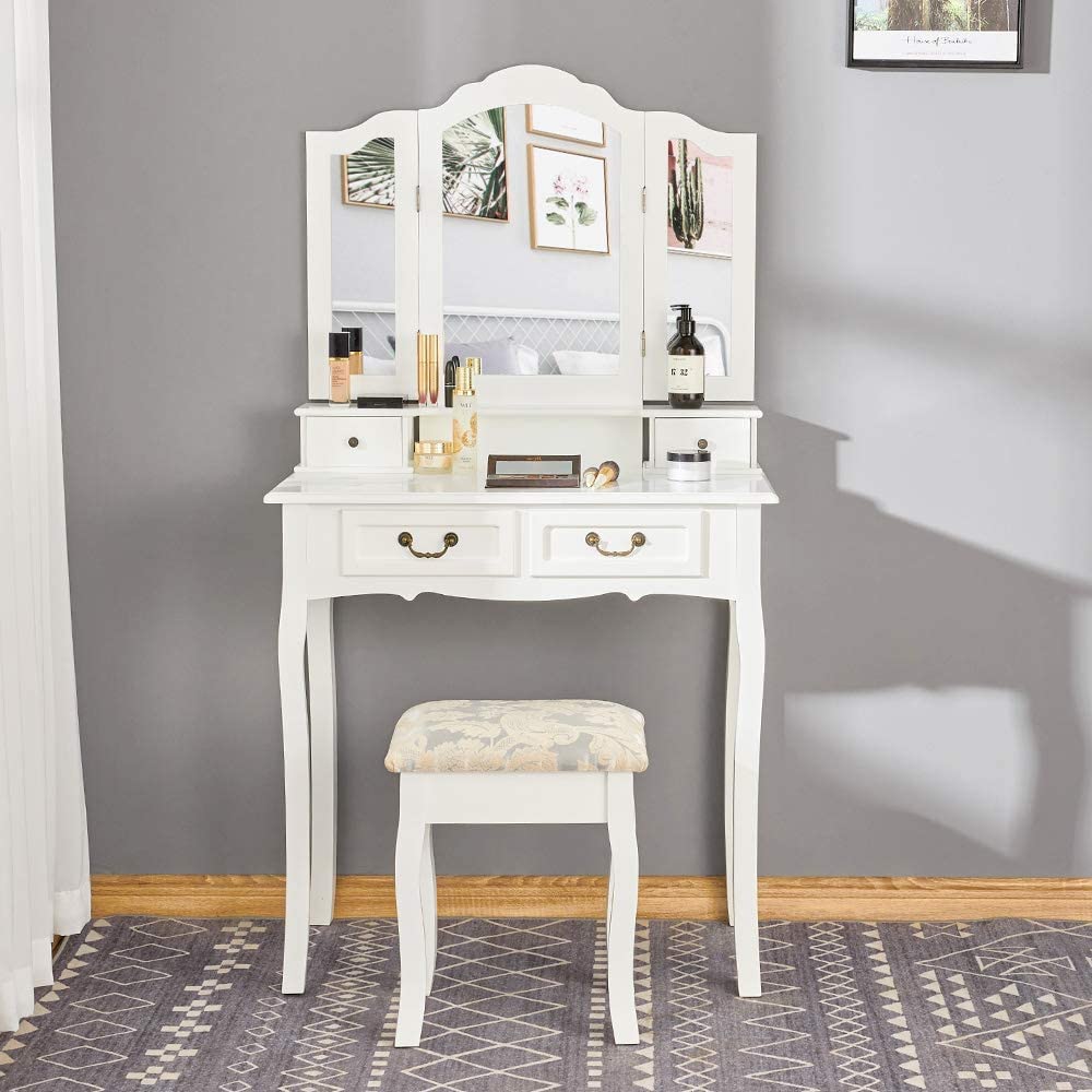 Toeletta per trucco, make-up organizer. DESIGN COUNTRY colore bianco. - Gmk Design