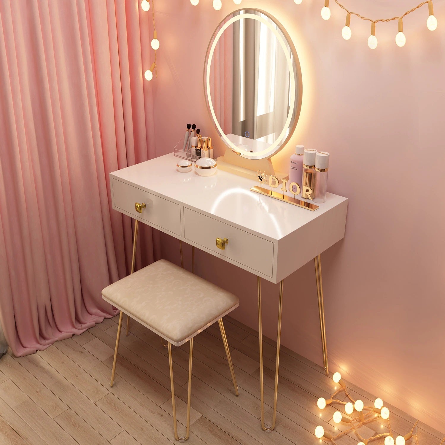 Toeletta per trucco, make-up organizer. DESIGN MODERNO colore bianco. - Gmk Design