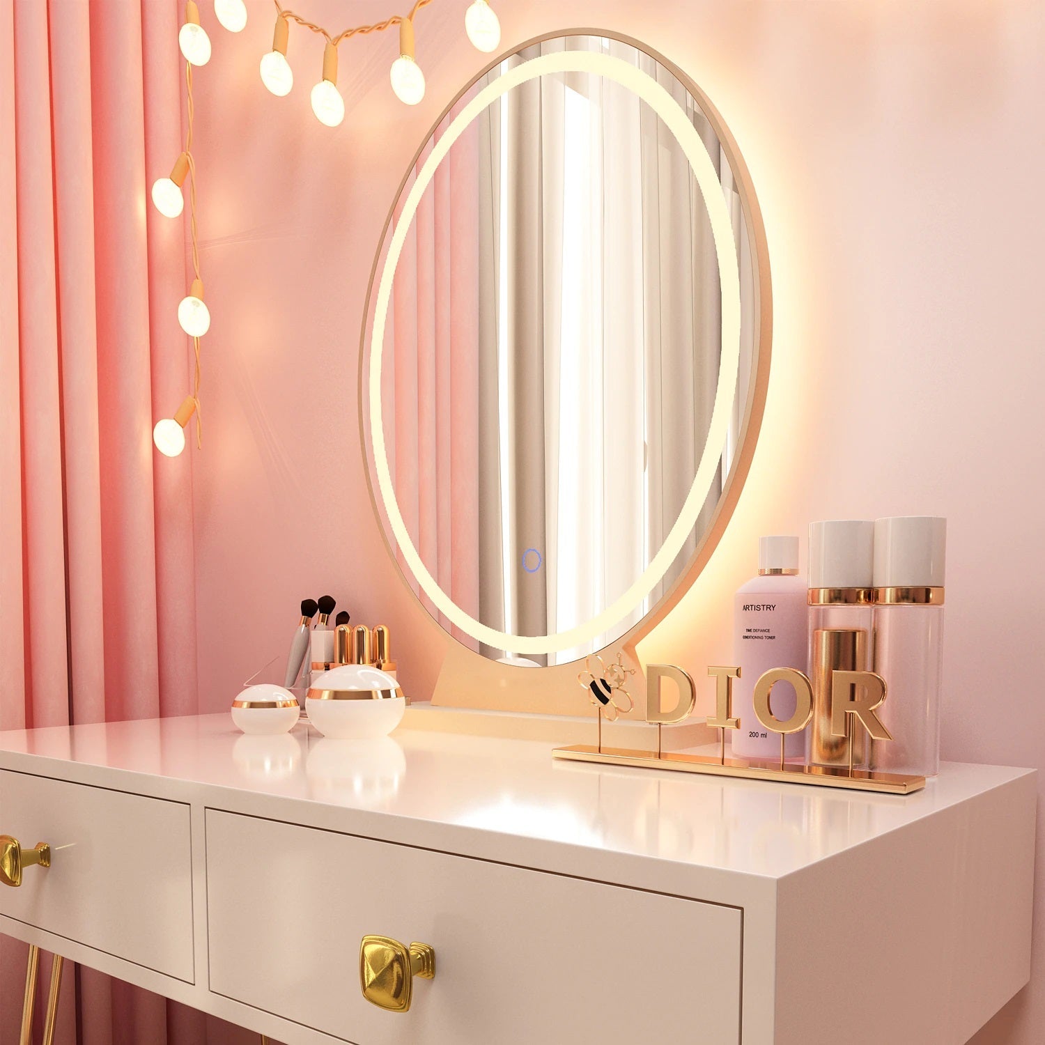 Toeletta per trucco, make-up organizer. DESIGN MODERNO colore bianco. - Gmk Design