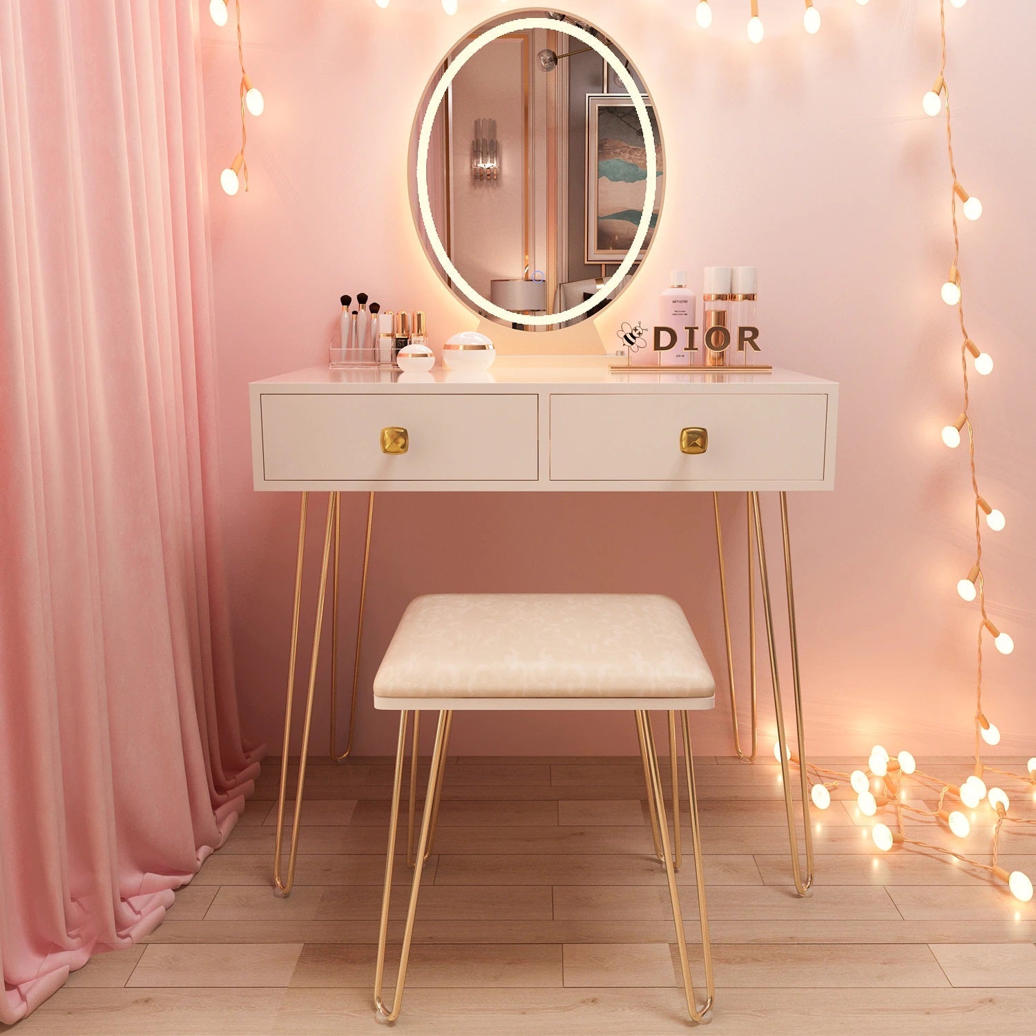 Toeletta per trucco, make-up organizer. DESIGN MODERNO colore bianco. - Gmk Design