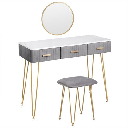 Toeletta per trucco, make-up organizer. DESIGN MODERNO rivestita in vellutato, colori grigio o rosa - Gmk Design