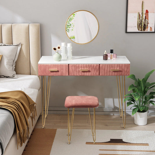 Toeletta per trucco, make-up organizer. DESIGN MODERNO rivestita in vellutato, colori grigio o rosa - Gmk Design
