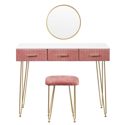 Toeletta per trucco, make-up organizer. DESIGN MODERNO rivestita in vellutato, colori grigio o rosa - Gmk Design