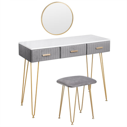 Toeletta per trucco, make-up organizer. DESIGN MODERNO rivestita in vellutato, colori grigio o rosa - Gmk Design