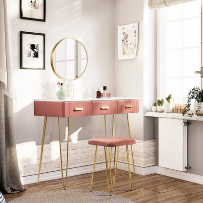 Toeletta per trucco, make-up organizer. DESIGN MODERNO rivestita in vellutato, colori grigio o rosa - Gmk Design