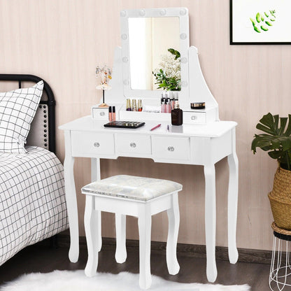 Toeletta per trucco, make-up organizer. DESIGN VINTAGE colore bianco. - Gmk Design