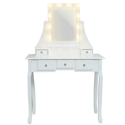 Toeletta per trucco, make-up organizer. DESIGN VINTAGE colore bianco. - Gmk Design